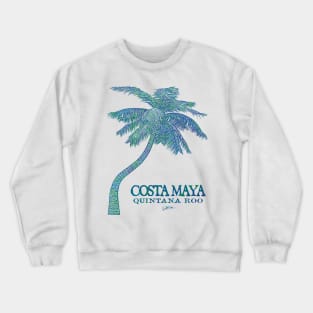 Costa Maya, Mexico, Palm Tree Crewneck Sweatshirt